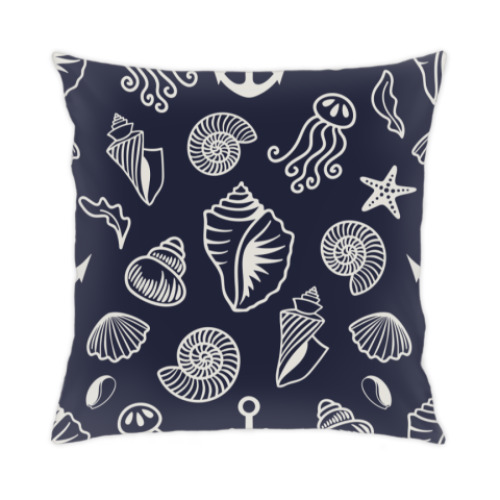 Подушка с принтом Морские обитатели