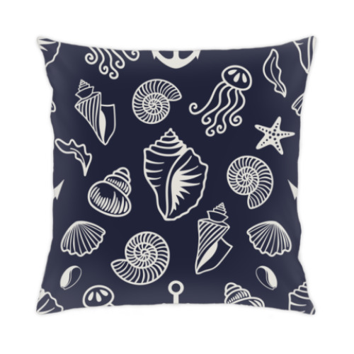 Подушка с принтом Морские обитатели