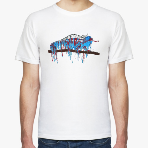 Футболка с принтом Потекший хамелеон