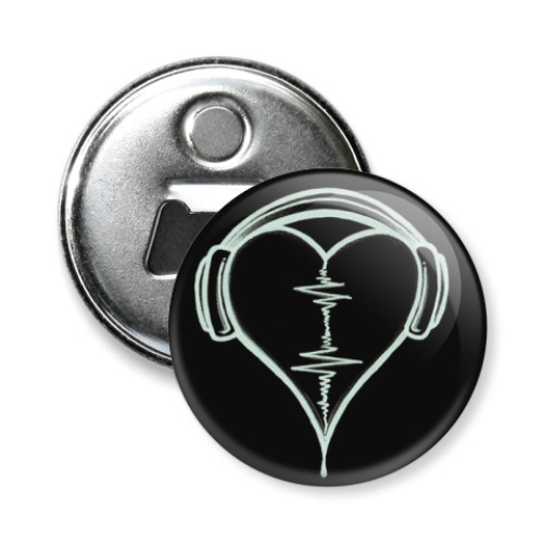 Магнит-открывашка с принтом  Сердце