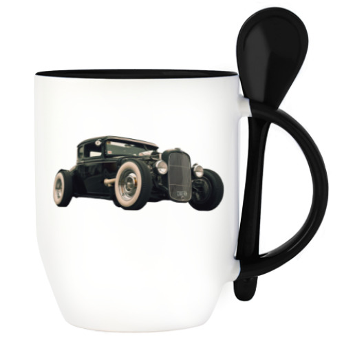 Кружка с ложкой с принтом HotRoad