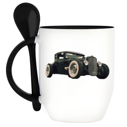 Кружка с ложкой с принтом HotRoad