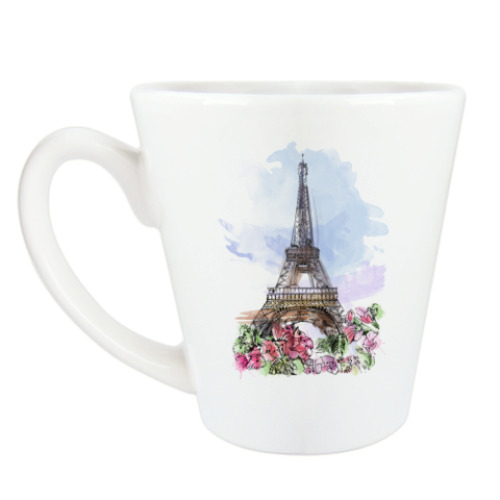Чашка Латте с принтом Эйфелева башня - Париж