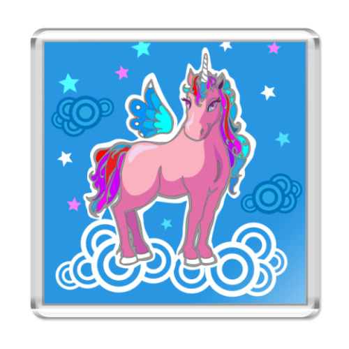 Магнит  Единорог на облаках