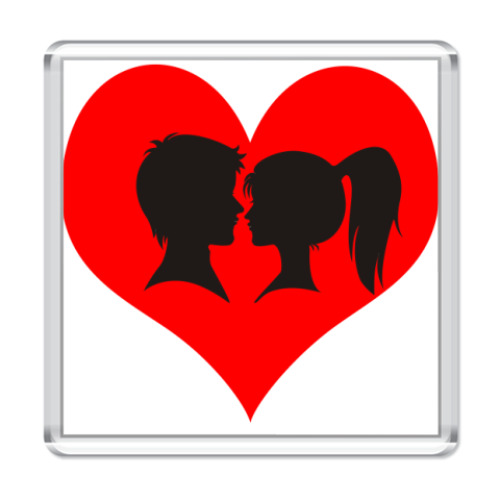 Магнит с принтом силуэты