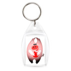 Брелок 4.2 x 2.9 см Свинни Хрю с елочной игрушкой