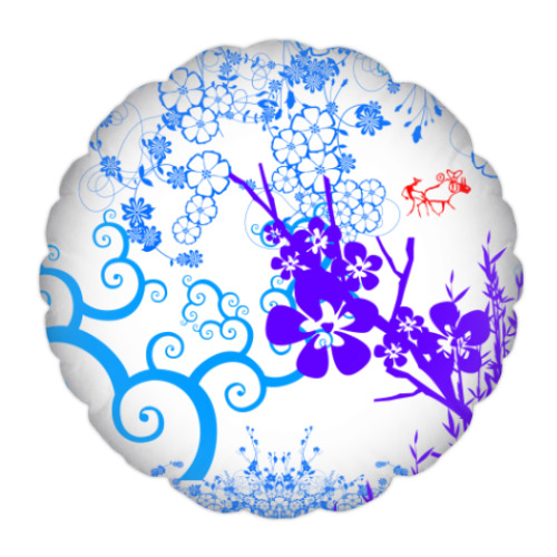 Подушка с принтом Сакура