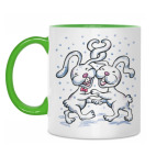 Двухцветная кружка Влюбленные кролики