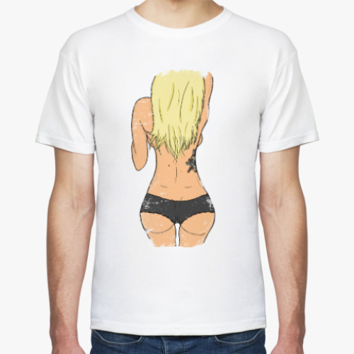 Футболка с принтом Обнажённая девушка