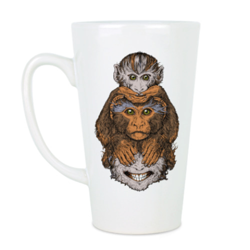 Чашка Латте Три обезьяны символ года