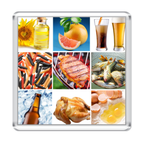 Магнит с принтом  Food Collage2