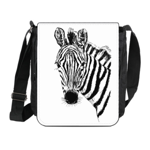 Сумка на плечо (мини-планшет) с принтом Зебра