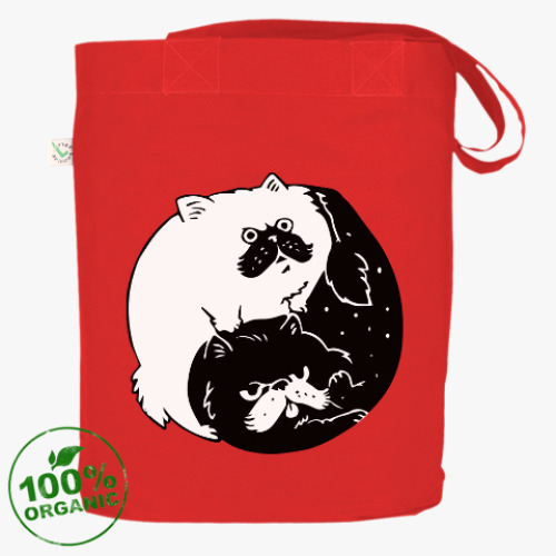 Сумка шоппер с принтом Инь и ян