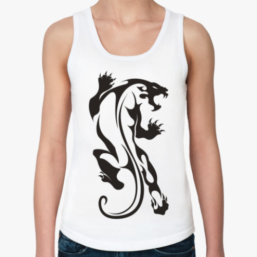 Женская майка с принтом Дикая Кошка