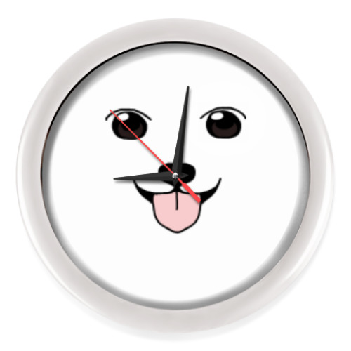 Настенные часы с принтом Улыбчивый Самоед