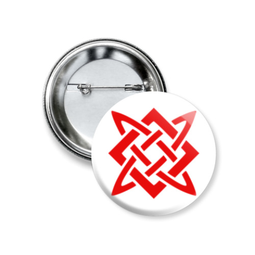 Значок 37мм с принтом Звезда Руси (Сварогов Квадрат)