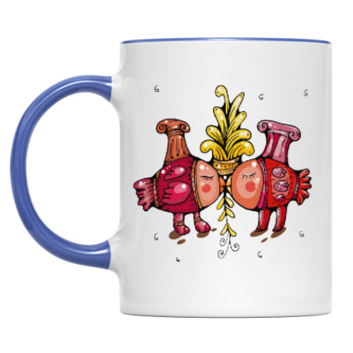 Кружка с принтом Птички-валентинки. Любовь