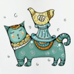 Кот и птичка