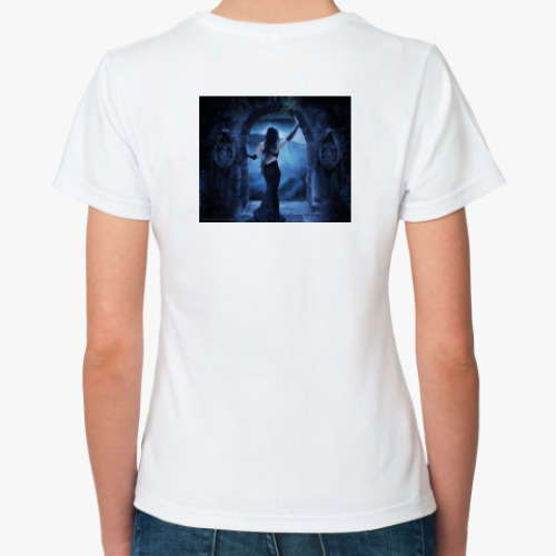 Классическая футболка с принтом Женская футболка, белая