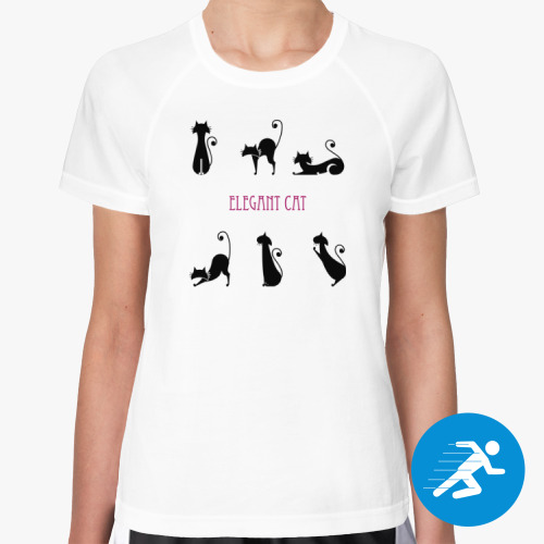 Женская спортивная футболка Элегантные кошки