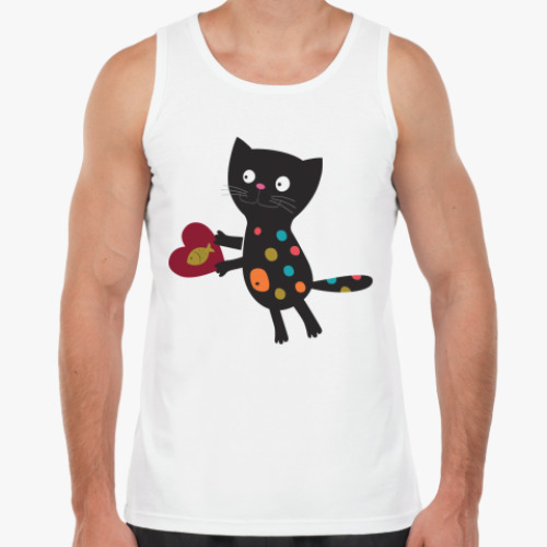 Майка с принтом Кот с сердцем