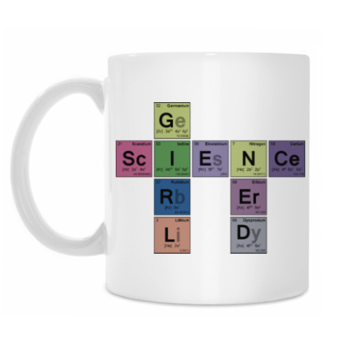 Кружка с принтом Science Girl Nerd