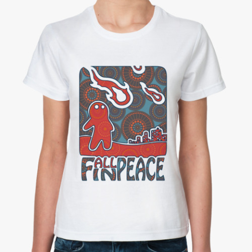 Классическая футболка с принтом Fall in peace