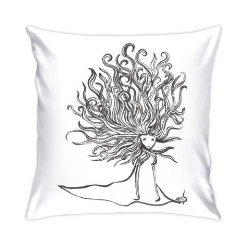 Подушка с принтом Рапунцель