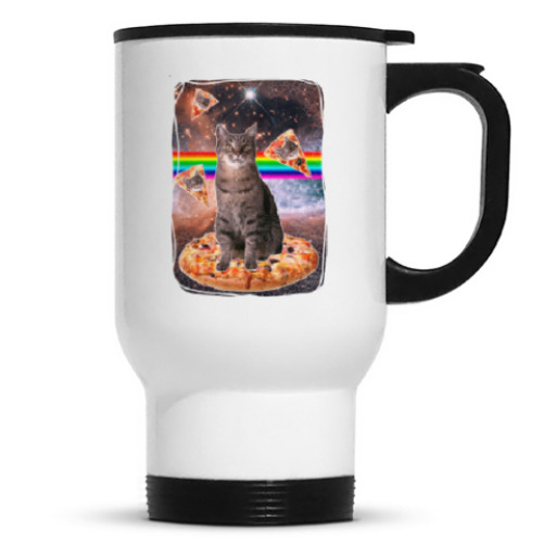 Кружка-термос с принтом Космический кот