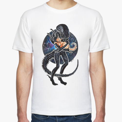 Футболка с принтом Чужой и Кот Alien 1979