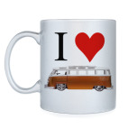 Кружка серебристая I Love Bus