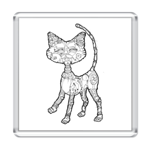 Магнит с принтом Котик