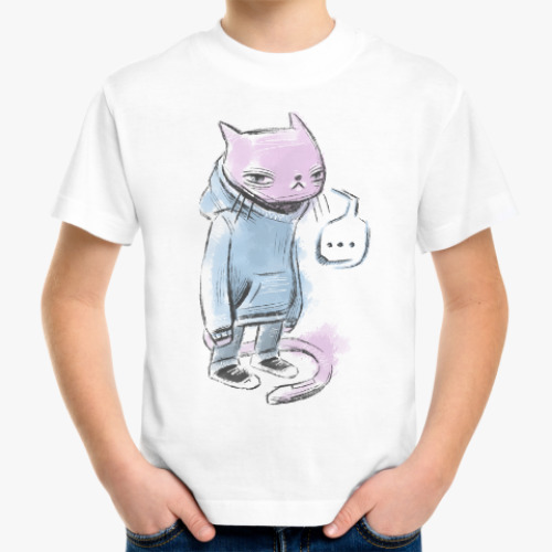 Детская футболка с принтом Кот