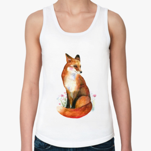 Женская майка с принтом Лиса