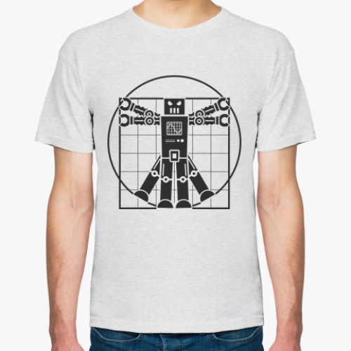 Футболка с принтом  Витрувианский робот