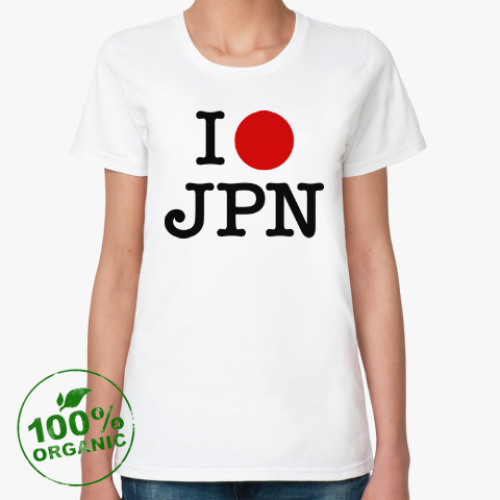 Женская футболка из органик-хлопка с принтом I love Japan