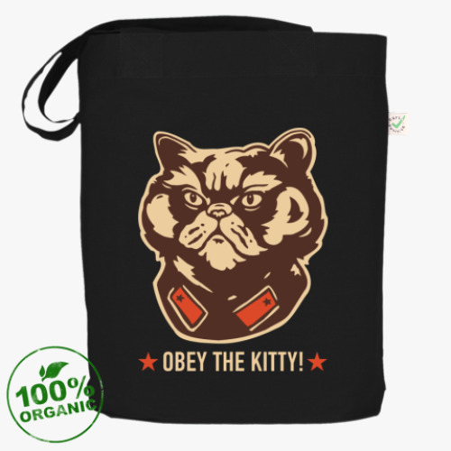 Сумка шоппер с принтом Obey the Kitty!