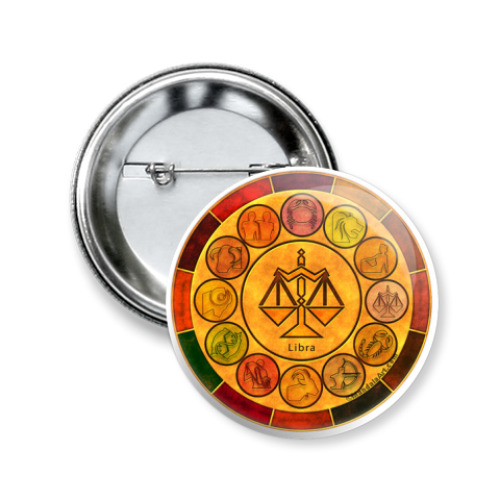 Значок 50мм с принтом Весы