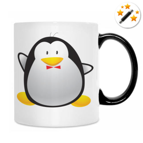 Кружка-хамелеон с принтом Пингвин