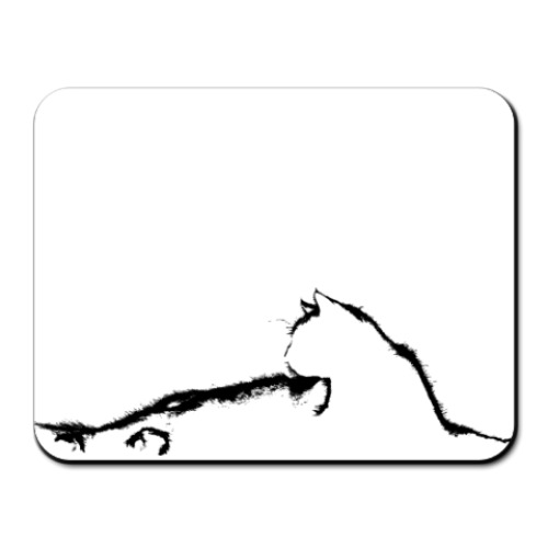 Коврик для мыши с принтом Силуэт кошки