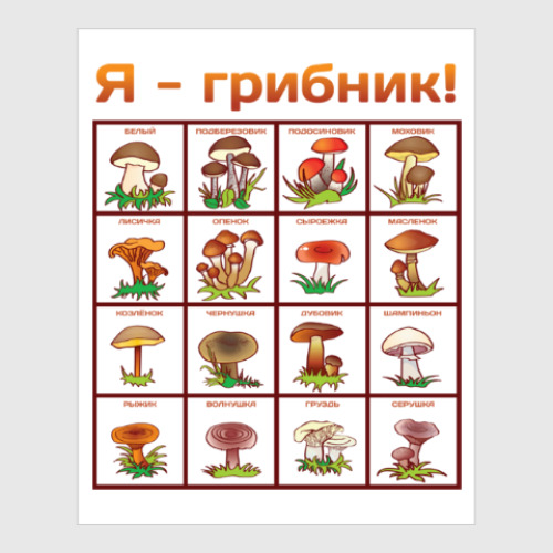 Постер с принтом Я-грибник!