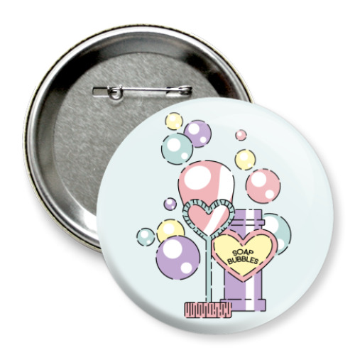 Значок 75мм с принтом Bubbles / Мыльные Пузыри