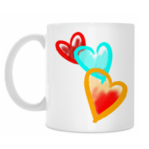 Кружка с принтом Сердечки!