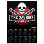 Календарь A2 2026, черный Walking Dead The Saviors TWD