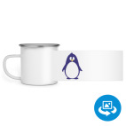 Кружка металлическая белая (круговая запечатка)