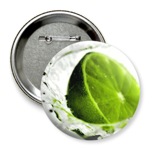 Значок 75мм с принтом Лаймовый вкус