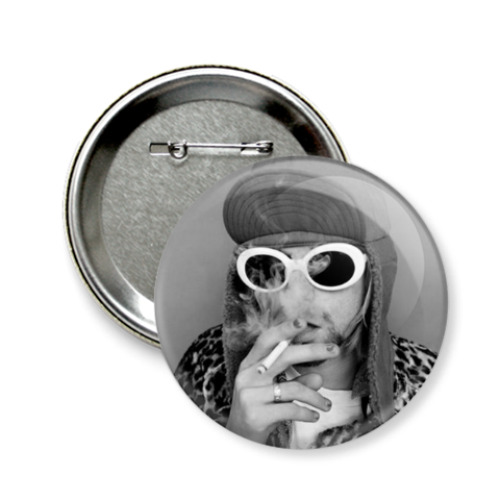 Значок 58мм с принтом  Kurt Cobain