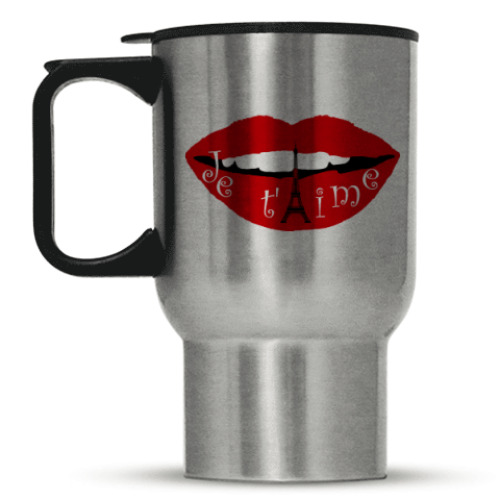 Кружка-термос с принтом Я люблю тебя по-французски