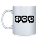 Кружка серебристая Eat sleep tennis
