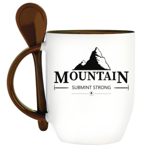 Кружка с ложкой Горы. Знак.(Mountain)
